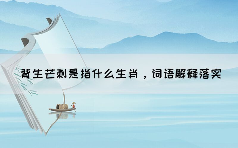 背生芒刺是指什么生肖，詞語(yǔ)解釋落實(shí)(圖1)